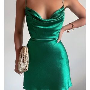 Beautiful silk green mini dress! Never worn, tags still attached!